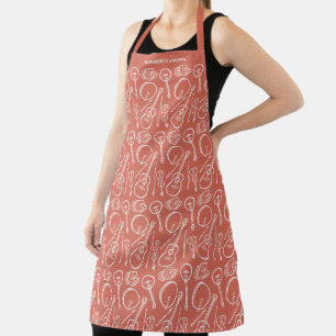 Personalized Irish Music Instrument Pattern Apron