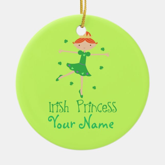 Personalized Irish Princess Ornament Keepsake Gift (Front)