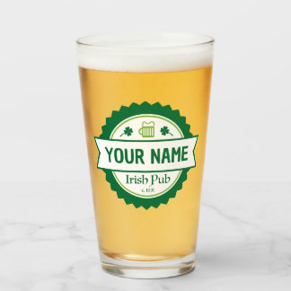 Personalized Irish Pub 16 oz. Beer Glass