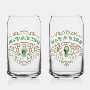 Personalized Irish Pub Can Glass