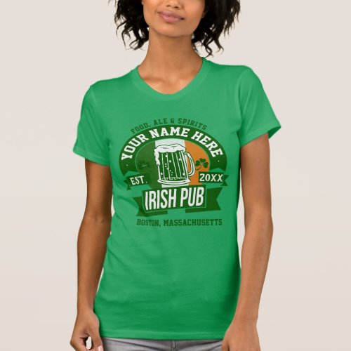 Personalized Irish Pub  Comical St Patricks Day T_Shirt