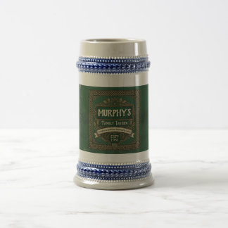 Personalized Irish Pub Family Tavern Vintage Green Beer Stein