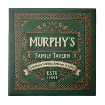 Personalized Irish Pub Family Tavern Vintage Green
