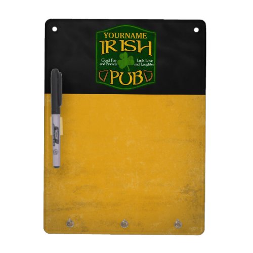 Personalized Irish Pub MenuDrink Special Sign Dry Erase Board