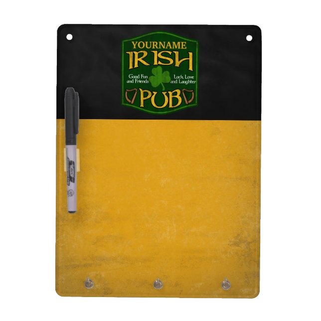 Personalized Irish Pub Menu/Drink Special Sign Dry Erase Board (Front)