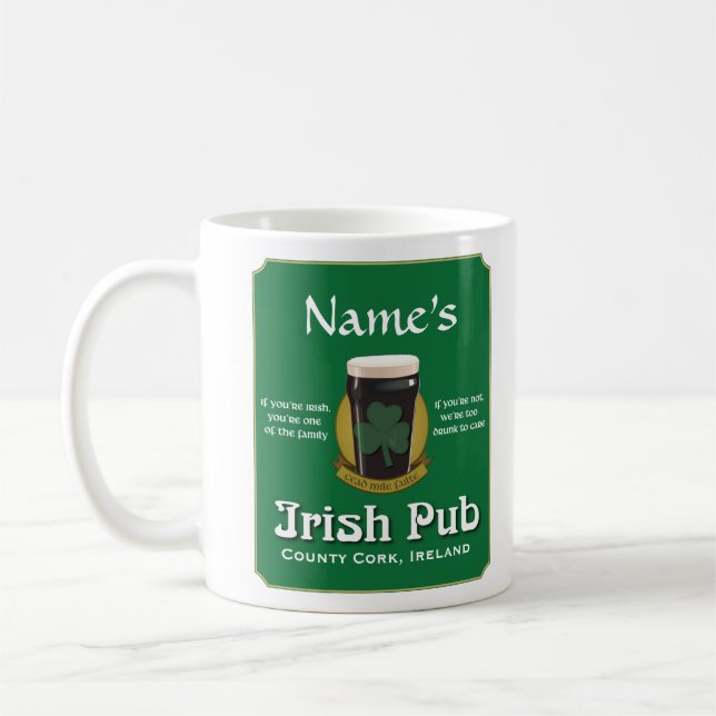 Personalized Irish Pub Mug (Left)