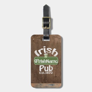 Personalized Irish Pub Old Keg Effect Sign Luggage Tag