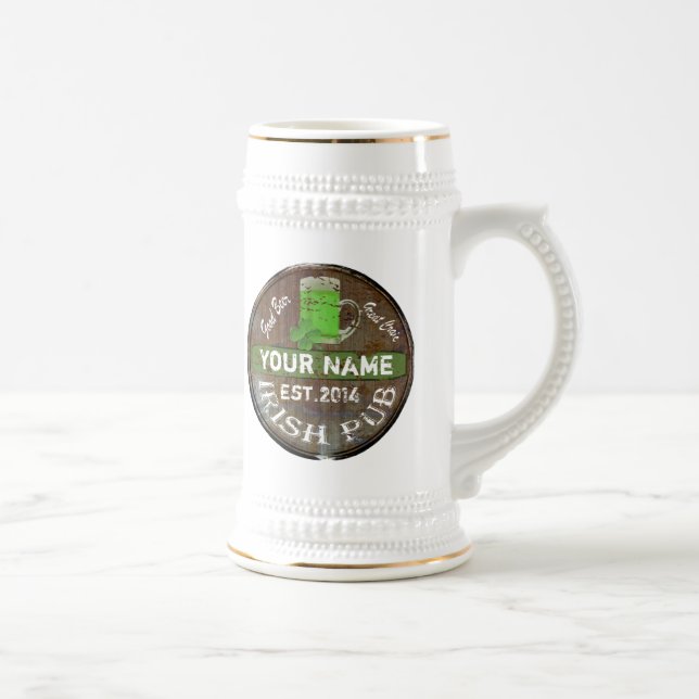 Personalized Irish pub sign Beer Stein (Right)