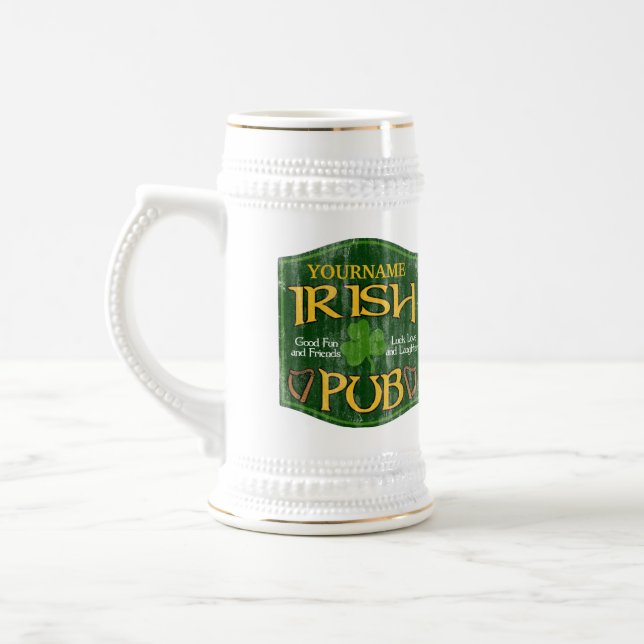 Personalized Irish Pub Sign Beer Stein (Left)
