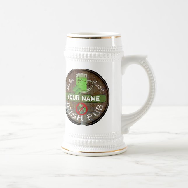 Personalized Irish pub sign Beer Stein (Right)