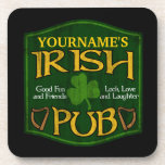 Personalized Irish Pub Sign Beverage Coaster