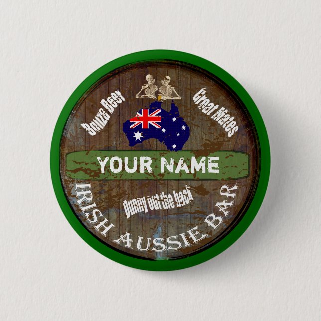 Personalized Irish pub sign Button (Front)