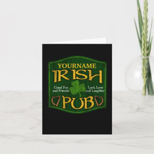 Personalized Irish Pub Sign Card