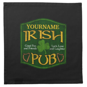 Personalized Irish Pub Sign Cloth Napkin