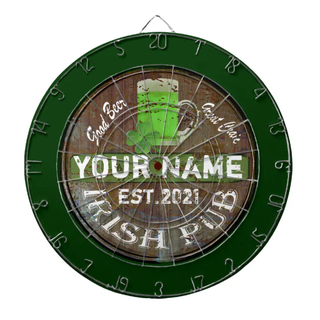 Personalized Irish pub sign Dart Board Zazzle