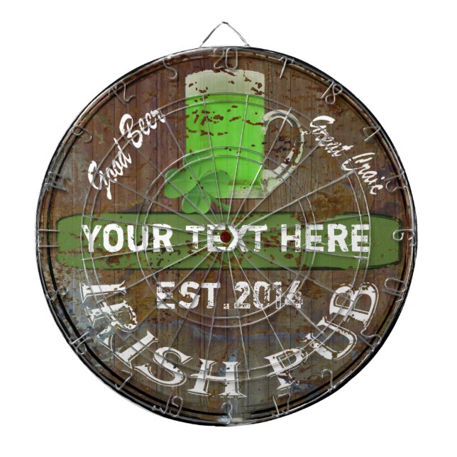 Personalized Irish pub sign Dartboard (Front)