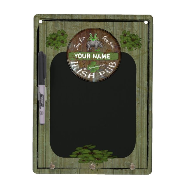 Personalized Irish pub sign Dry Erase Board (Front)