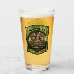 Personalized, Irish Pub Sign Glass