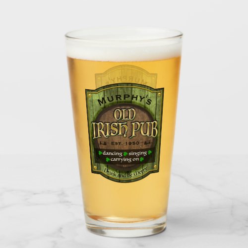 Personalized  Irish Pub Sign Glass