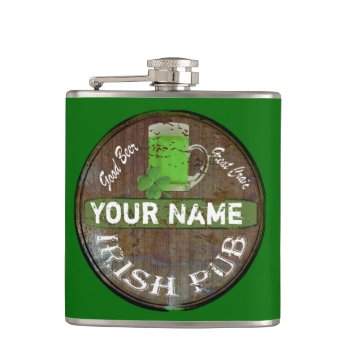 Personalized Irish Pub Sign Hip Flask by Paddy_O_Doors at Zazzle