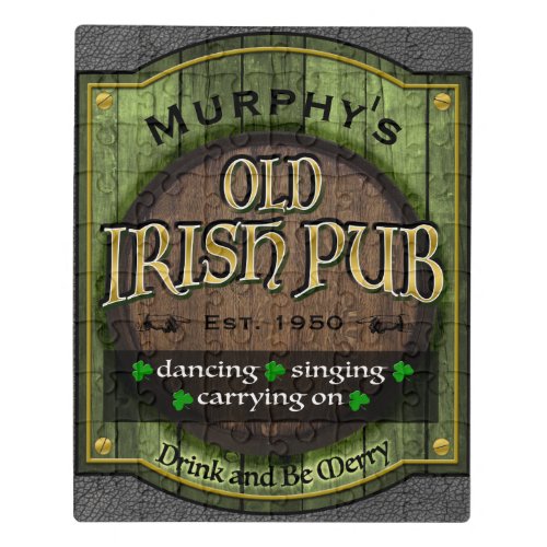 Personalized Irish Pub Sign Jigsaw Puzzle