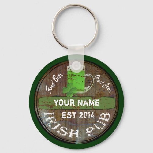 Personalized Irish pub sign Keychain