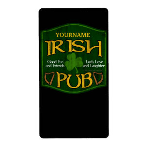 Personalized Irish Pub Sign Label