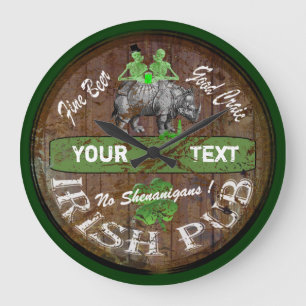 Personalized Irish pub sign Large Clock