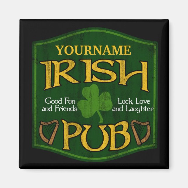 Personalized Irish Pub Sign Magnet (Front)