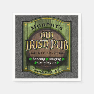 Personalized, Irish Pub Sign Napkins