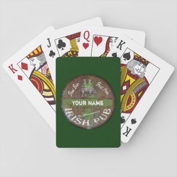 Personalized Irish Pub Sign Playing Cards by Paddy_O_Doors at Zazzle