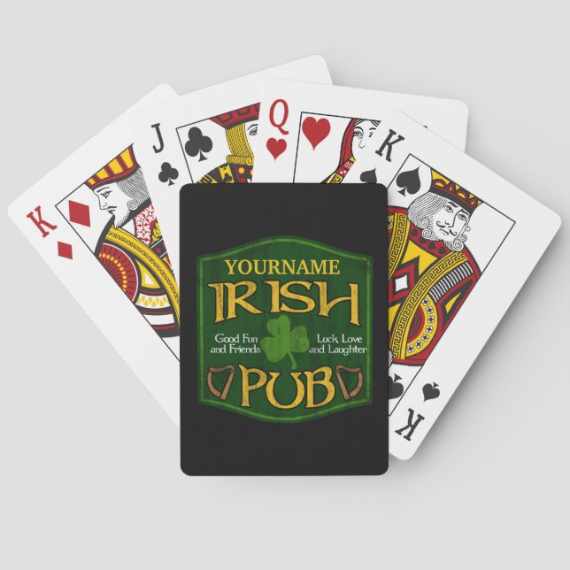 Personalized Irish Pub Sign Poker Cards (Back)