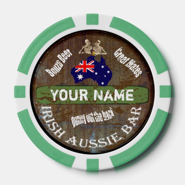 Personalized Irish Pub sign Poker Chips (Front)