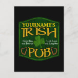 Personalized Irish Pub Sign Postcard