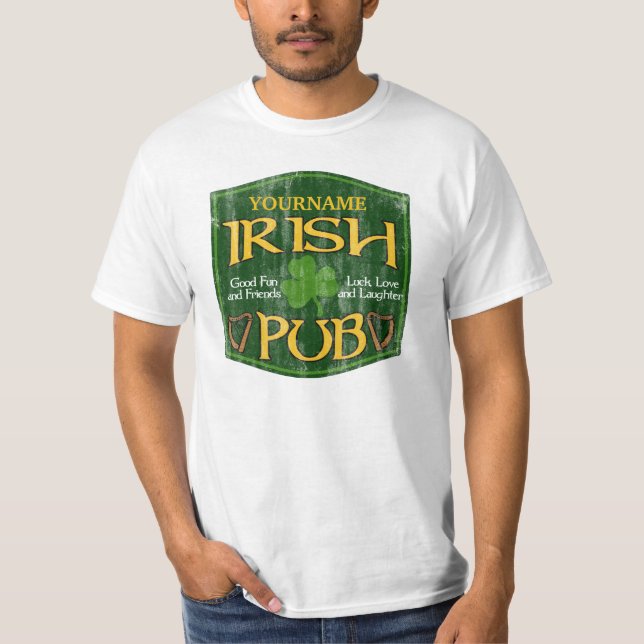 Personalized Irish Pub Sign T-Shirt (Front)