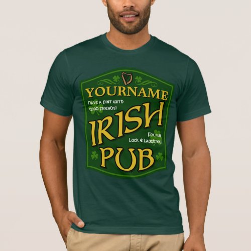 Personalized Irish Pub Sign T_shirts