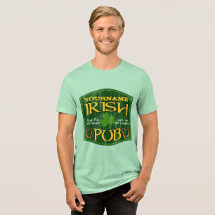 Personalized Irish Pub Sign Tri-Blend Shirt