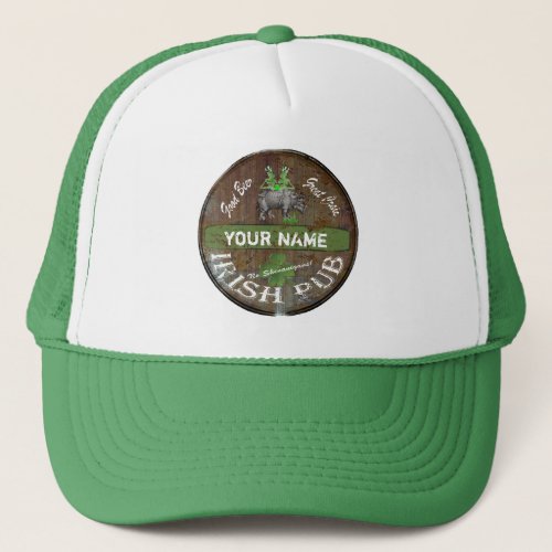 Personalized Irish pub sign Trucker Hat
