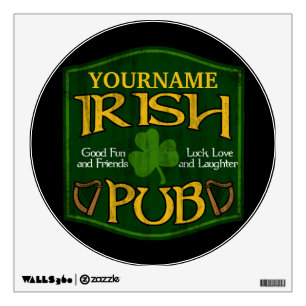 Personalized Irish Pub Sign Wall Decal