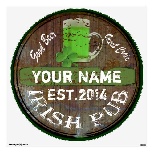 Personalized Irish pub sign Wall Sticker