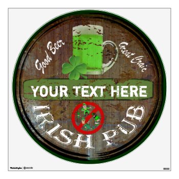 Personalized Irish Pub Sign Wall Sticker by Paddy_O_Doors at Zazzle