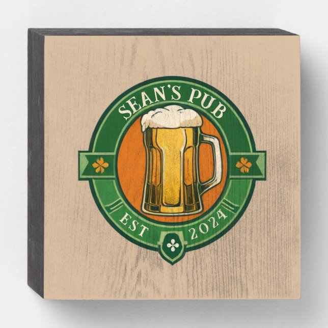 Personalized Irish Pub Sign with Custom Name (Front Horizontal)