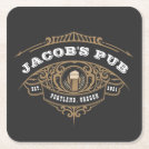 Personalized Irish Pub Square Paper Coaster Personalized Irish Pub Square Paper Coaster