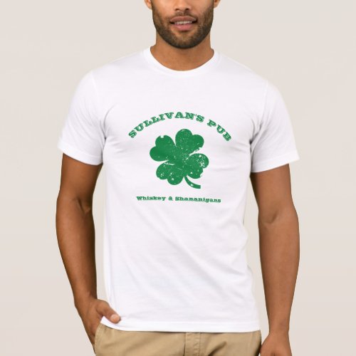 Personalized Irish Pub St Patricks Day Shamrock T_Shirt