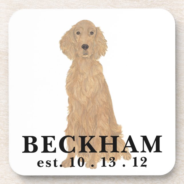 Personalized Irish Setter Beverage Coaster (Front)