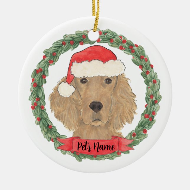 Personalized Irish Setter Christian Ceramic Ornament (Front)
