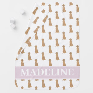 Personalized Irish Setter Pink & White Baby Blanket