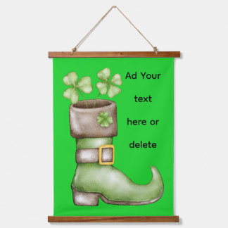 Personalized Irish Shamrock Leprechaun Boot Hanging Tapestry