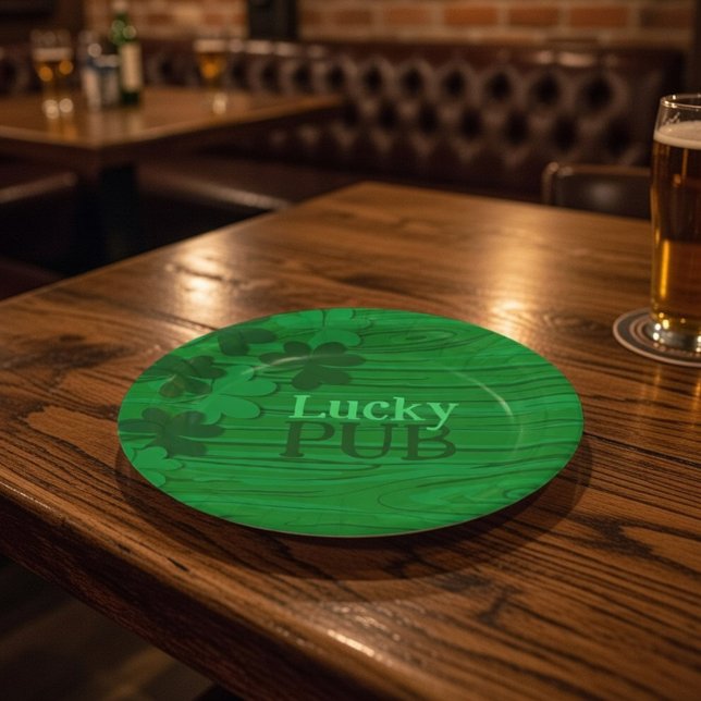 Personalized Irish Shamrock Lucky Pub Paper Plates (Creator Uploaded)