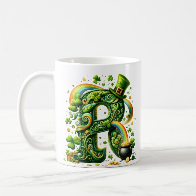 Personalized Irish Shamrock Mug,Classic Mug, 11 oz Coffee Mug (Left)